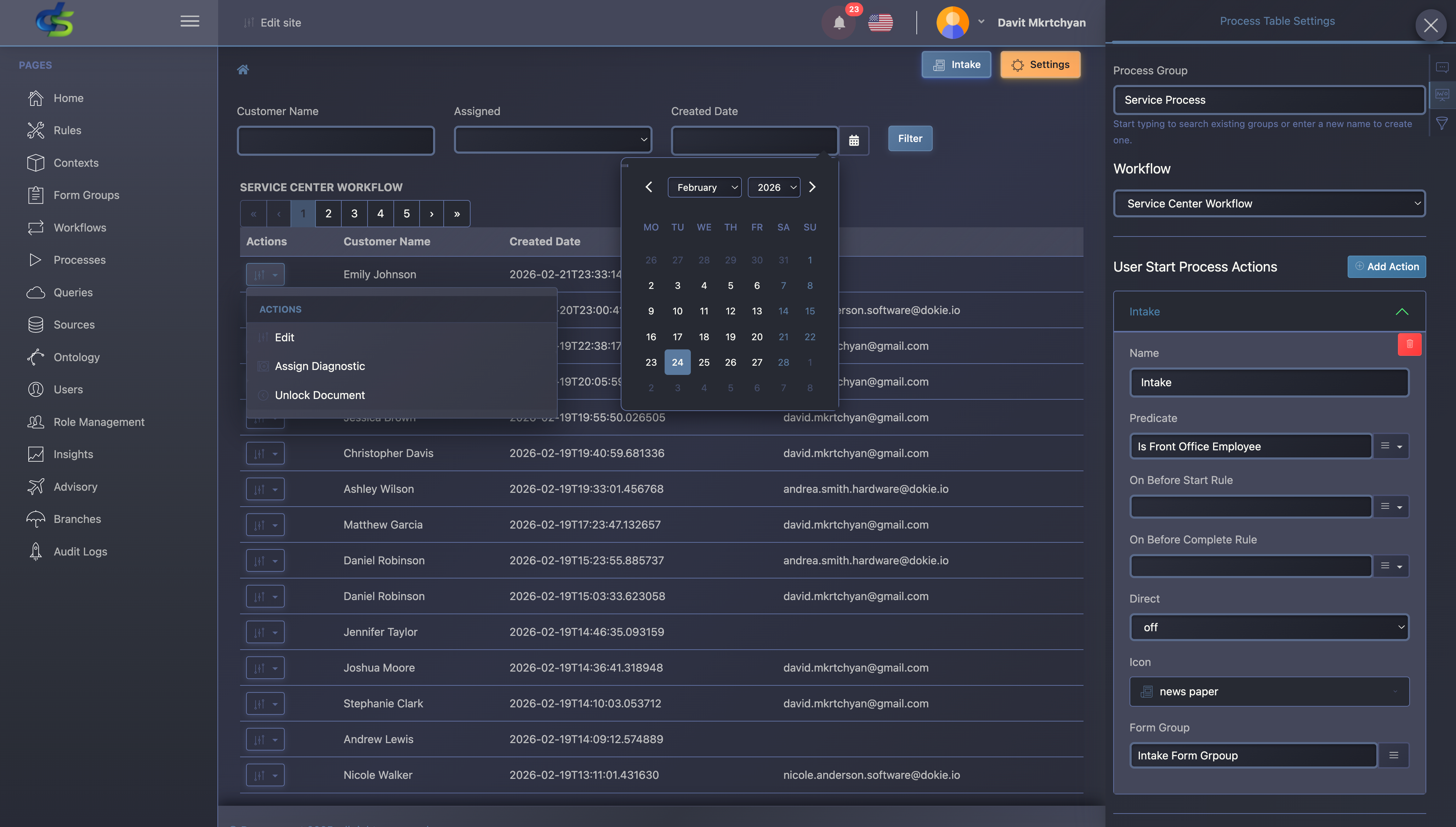 Back Office Automation Dashboard