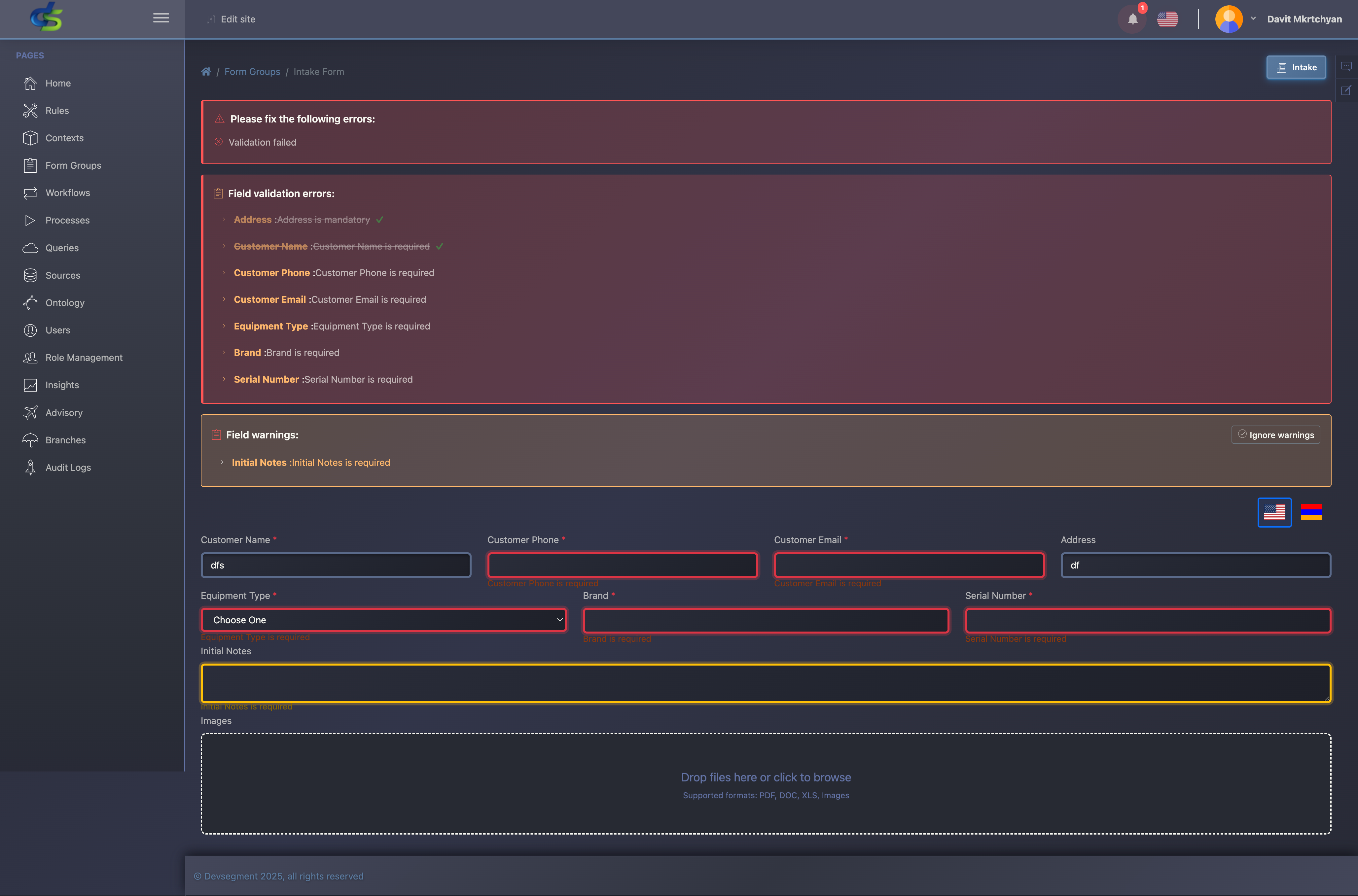 Form Validation System